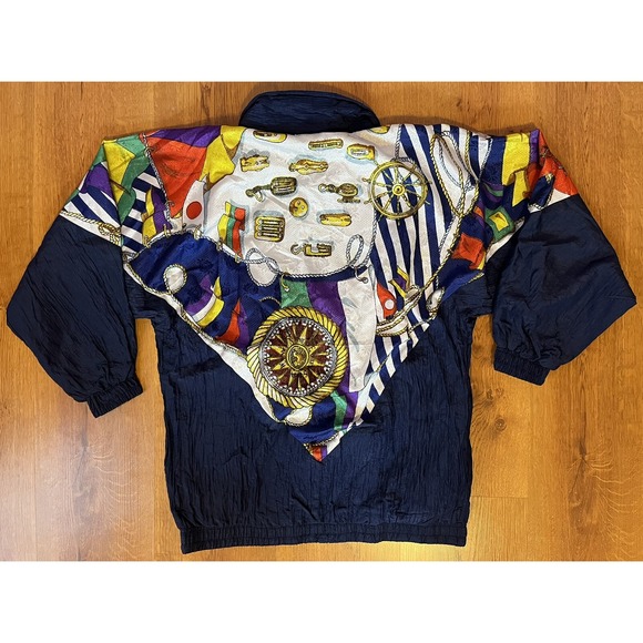 Vintage Windbreaker Tracksuit Coat Jogging Pentathlon 2pc Nautical Women's M - Picture 3 of 9